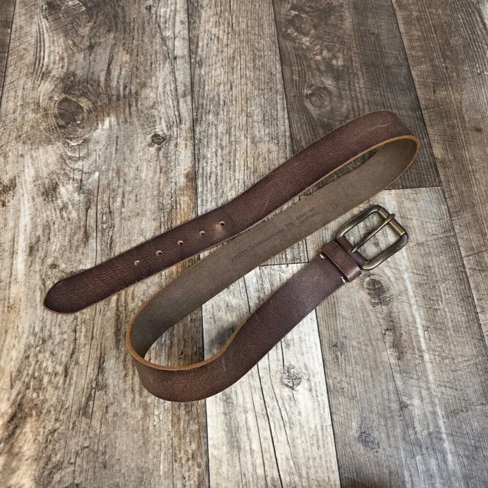 Vintage Brown Genuine Leather Belt Vintage Distressed Western Workwear Size 40